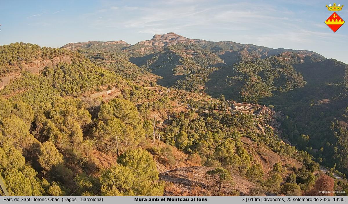 Mura amb el Montcau al fons