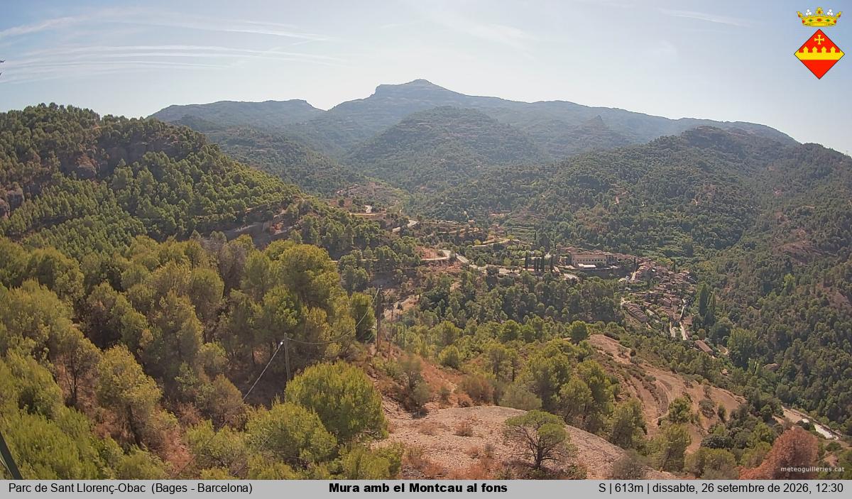Mura amb el Montcau al fons