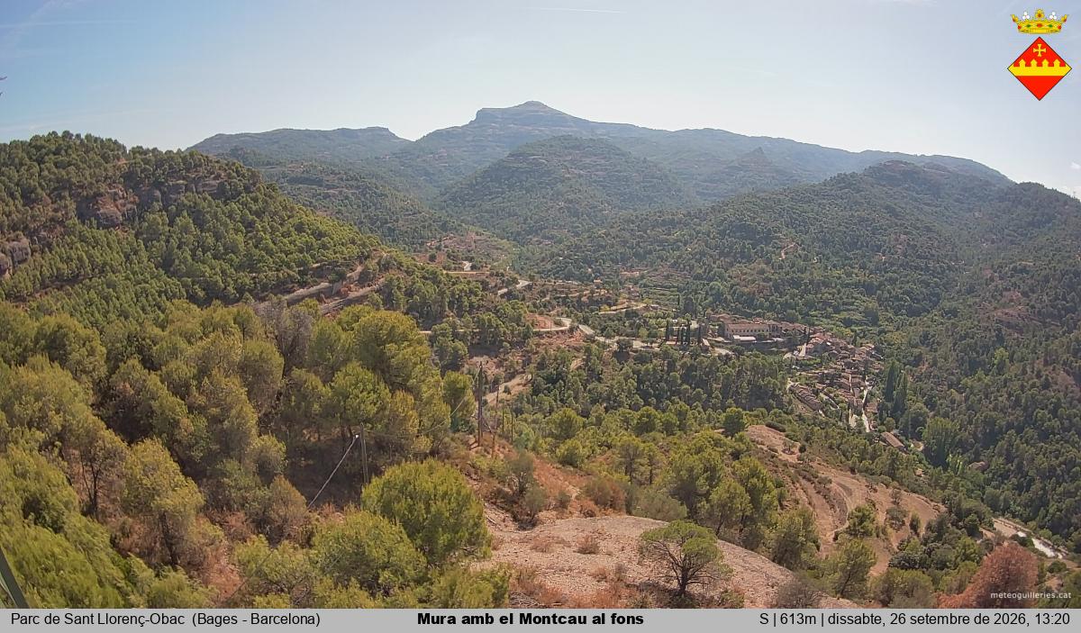 Mura amb el Montcau al fons