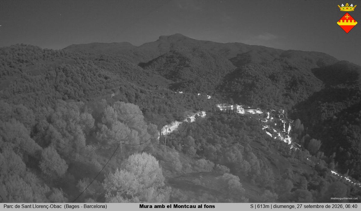 Mura amb el Montcau al fons