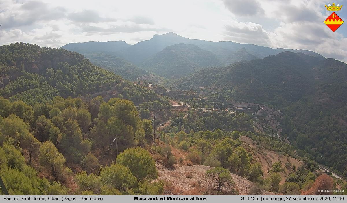 Mura amb el Montcau al fons