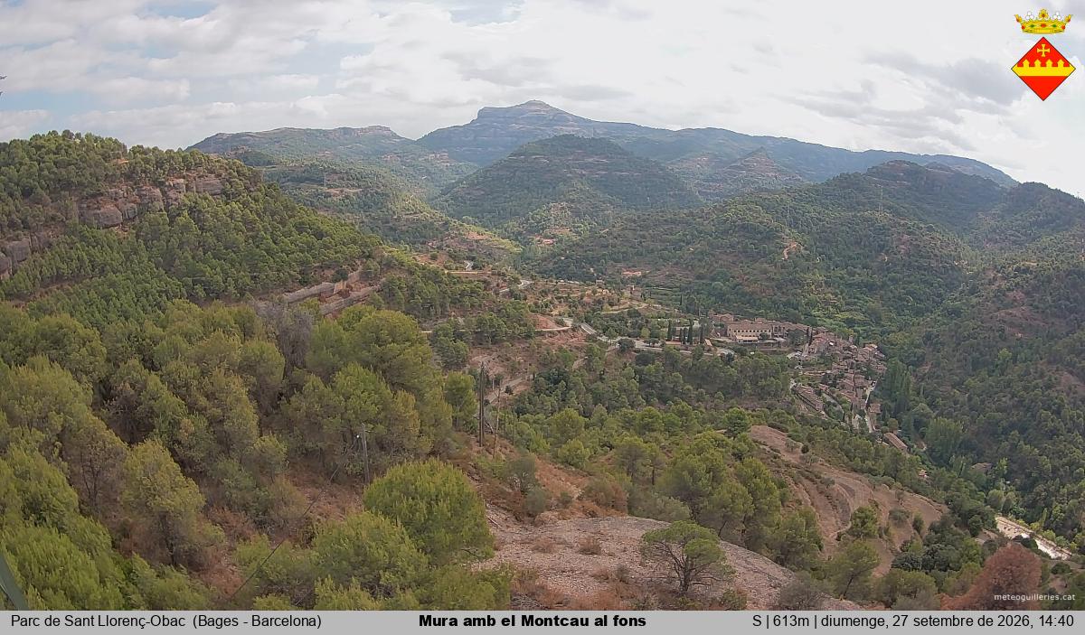 Mura amb el Montcau al fons
