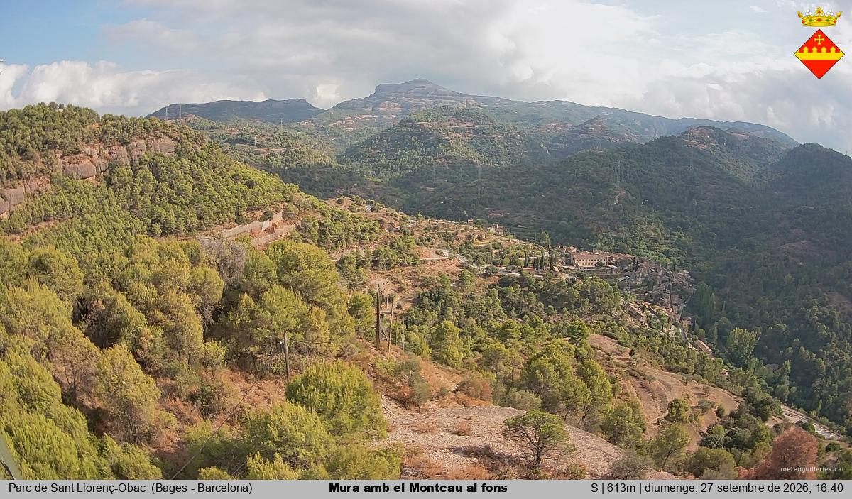 Mura amb el Montcau al fons