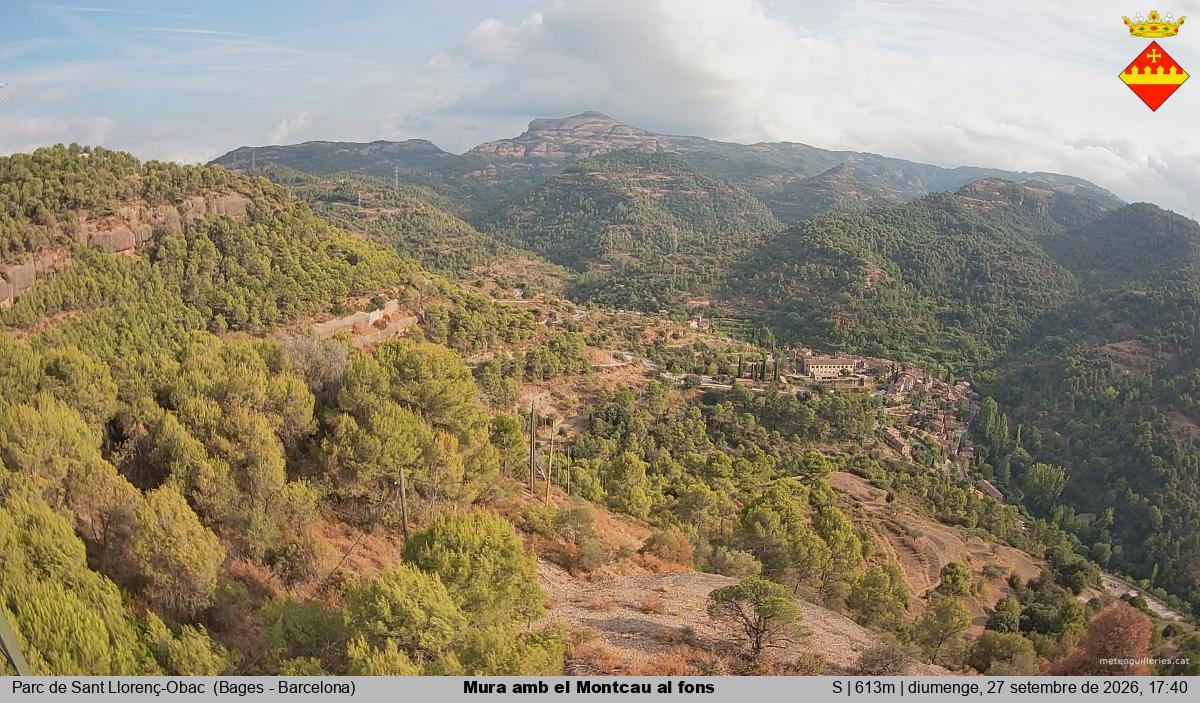 Mura amb el Montcau al fons
