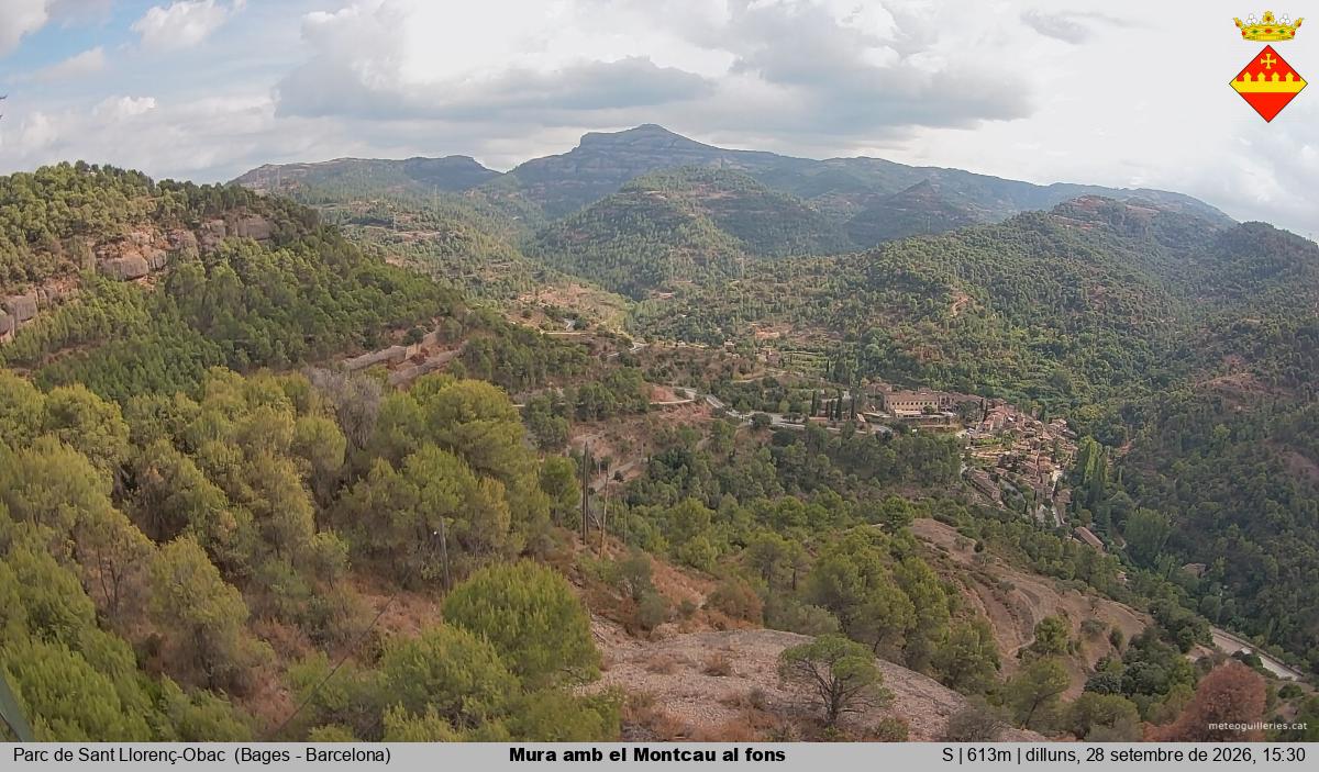 Mura amb el Montcau al fons