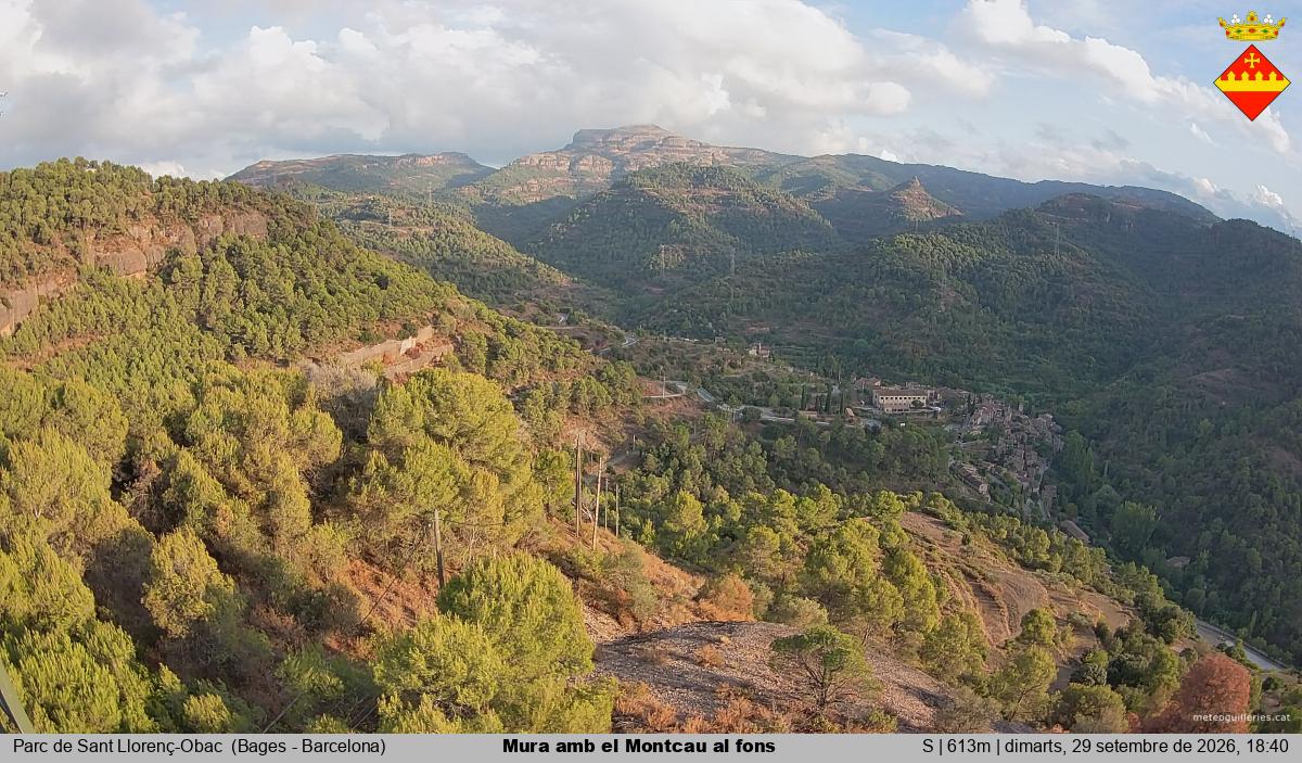 Mura amb el Montcau al fons