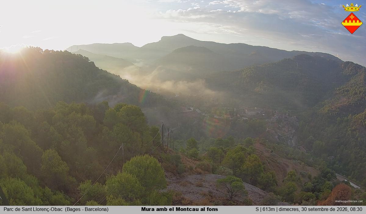 Mura amb el Montcau al fons