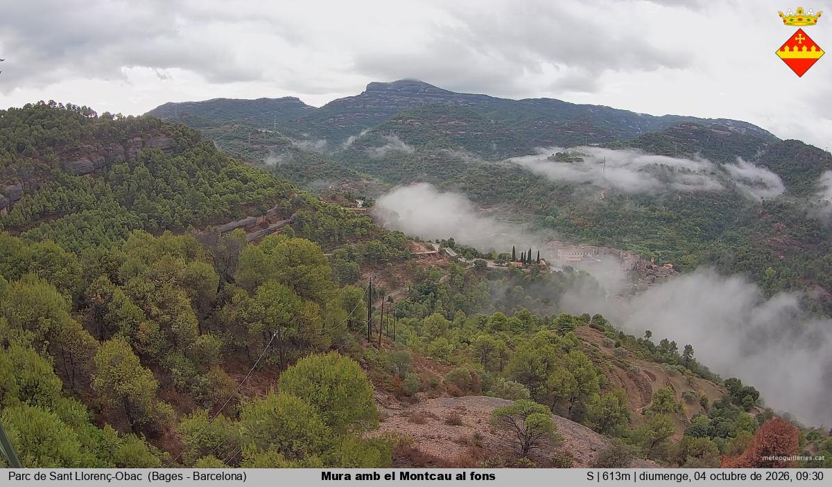 Mura amb el Montcau al fons