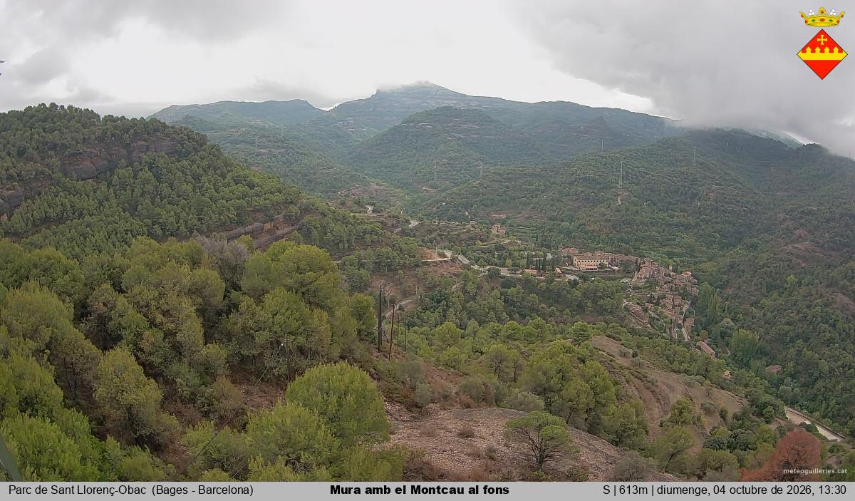 Mura amb el Montcau al fons