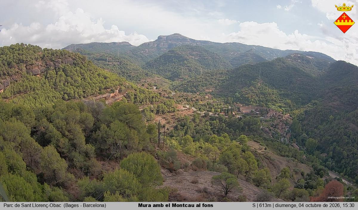 Mura amb el Montcau al fons