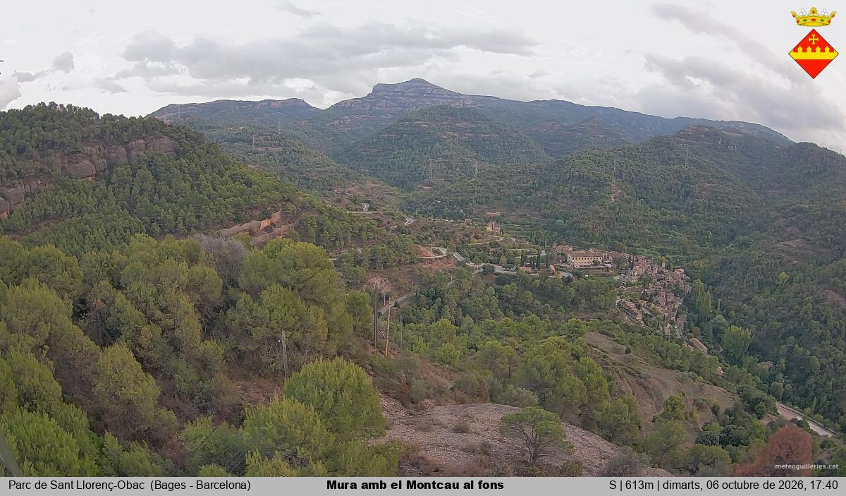 Mura amb el Montcau al fons