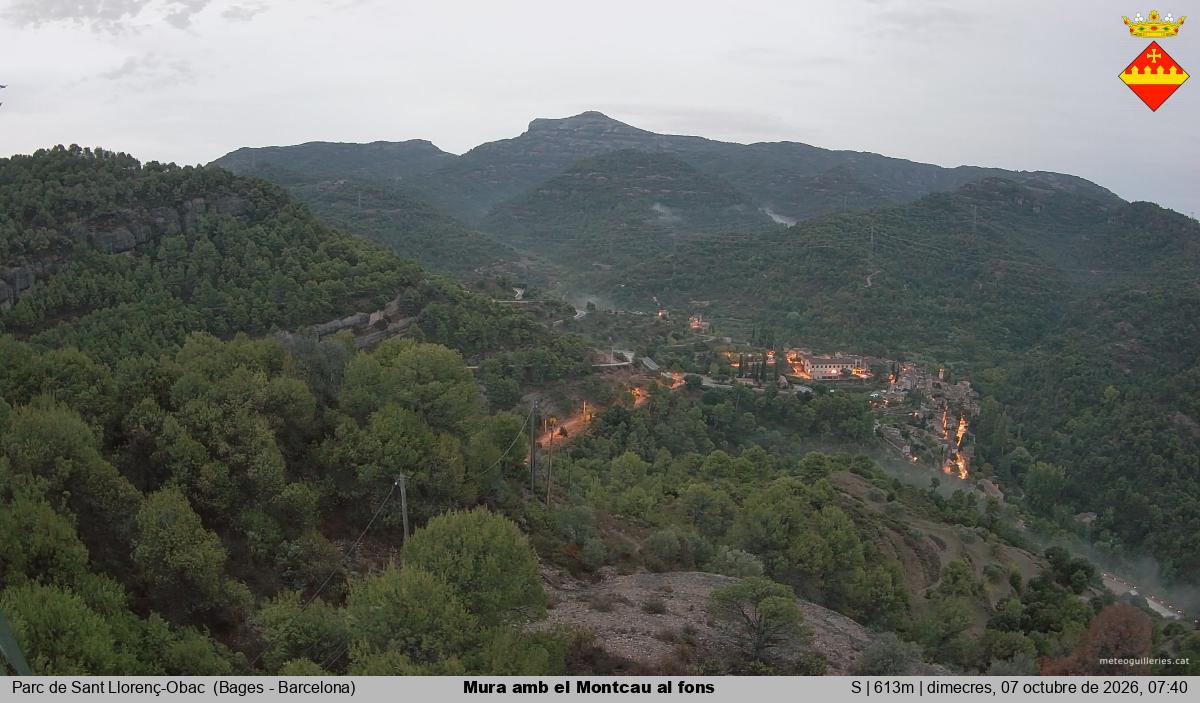 Mura amb el Montcau al fons