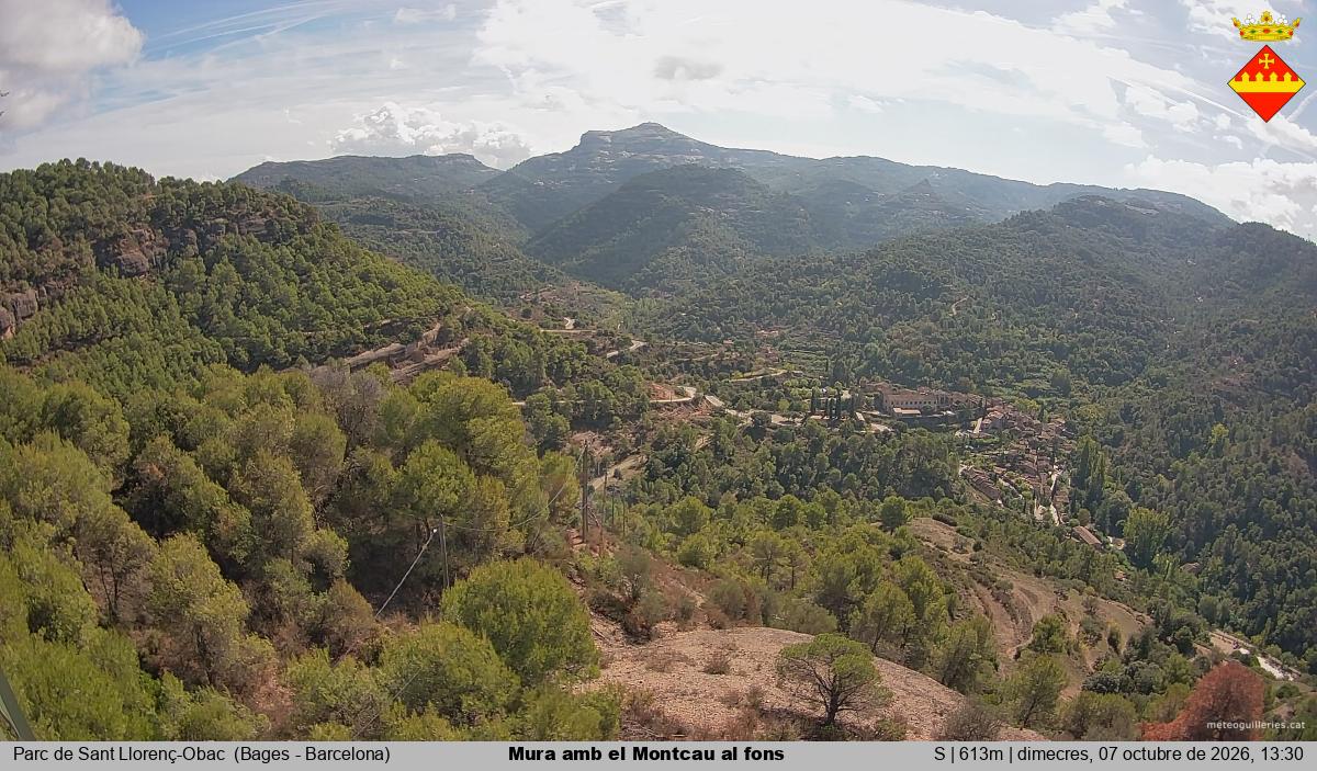 Mura amb el Montcau al fons