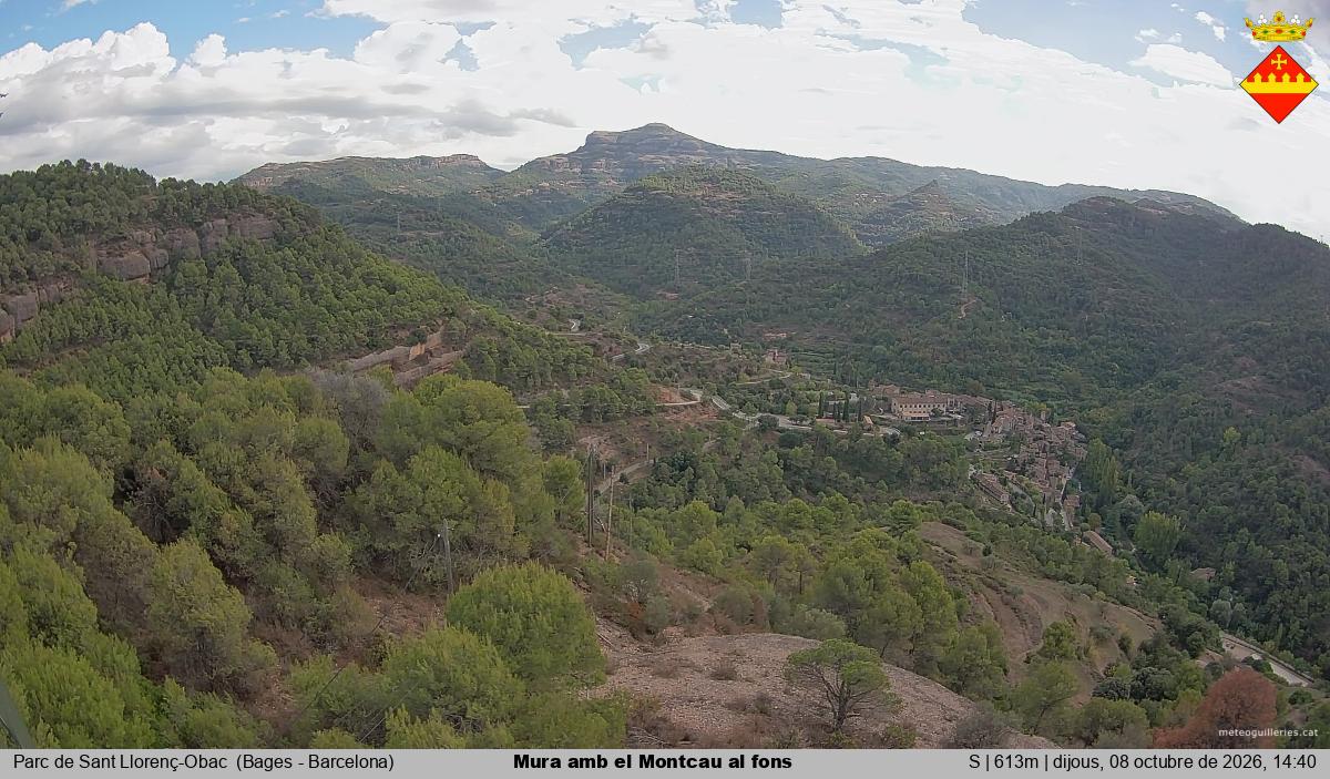 Mura amb el Montcau al fons
