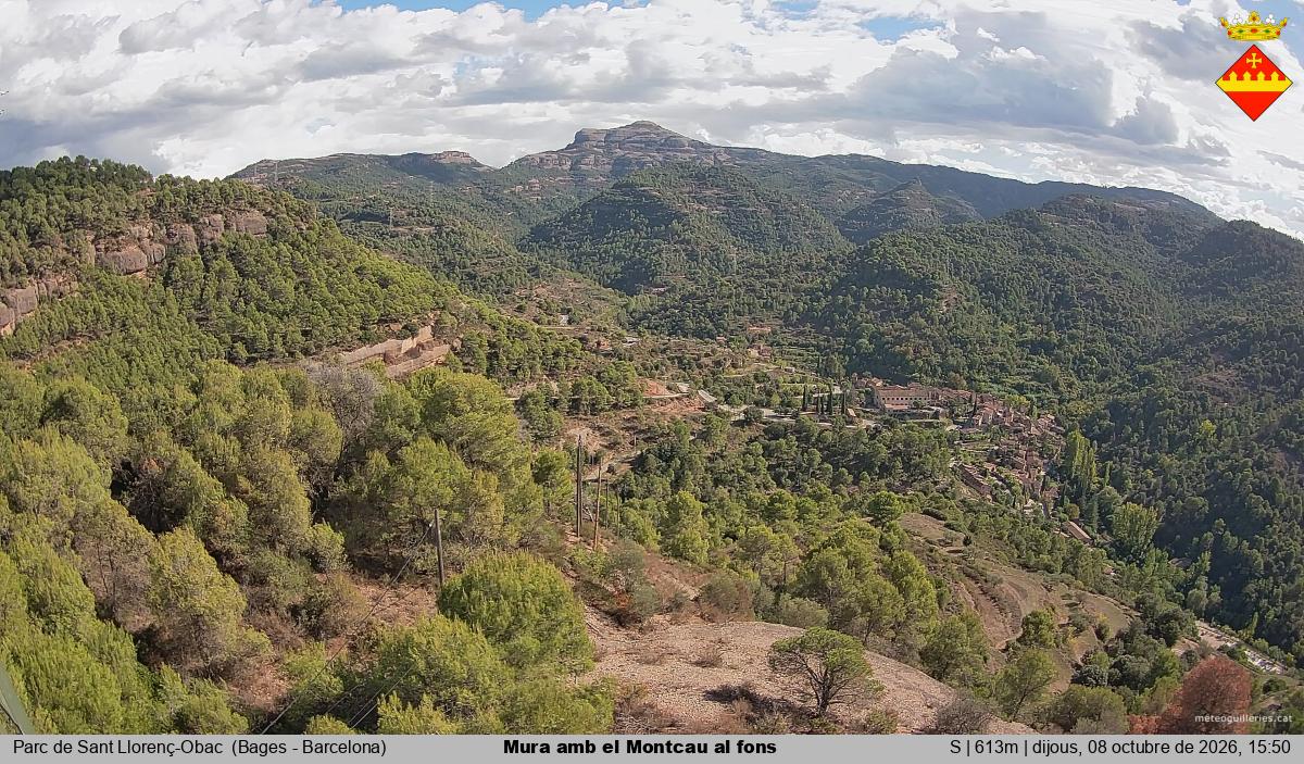 Mura amb el Montcau al fons