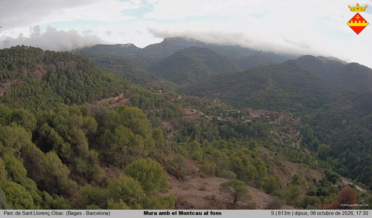 Mura amb el Montcau al fons