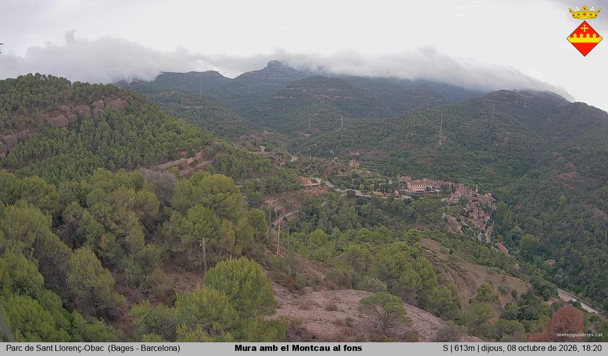 Mura amb el Montcau al fons