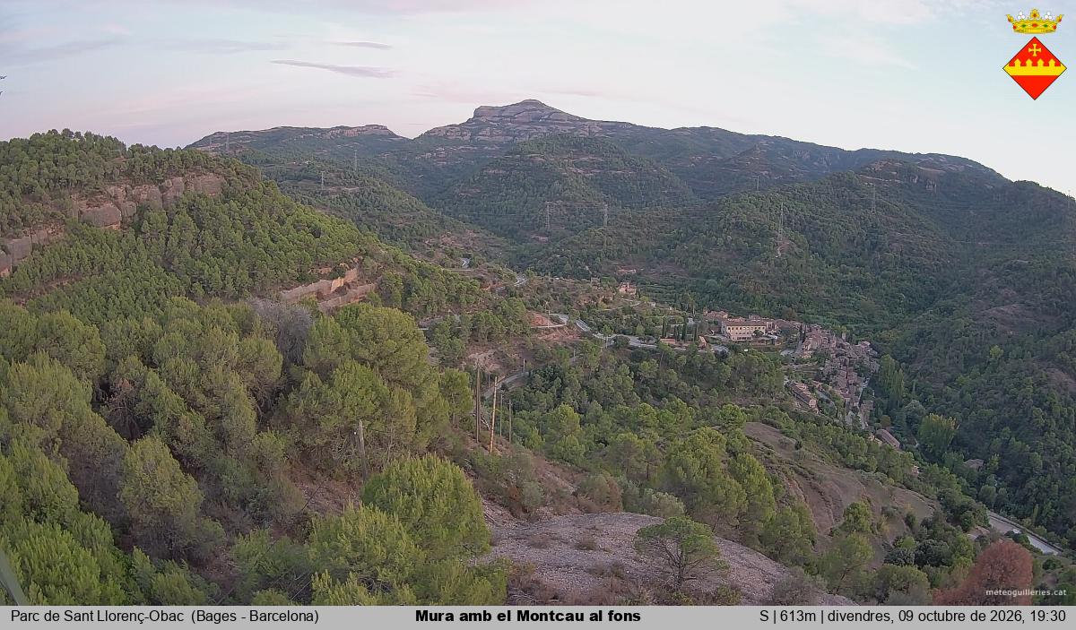 Mura amb el Montcau al fons