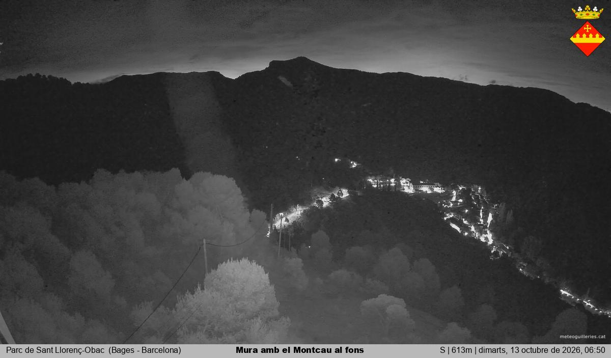 Mura amb el Montcau al fons