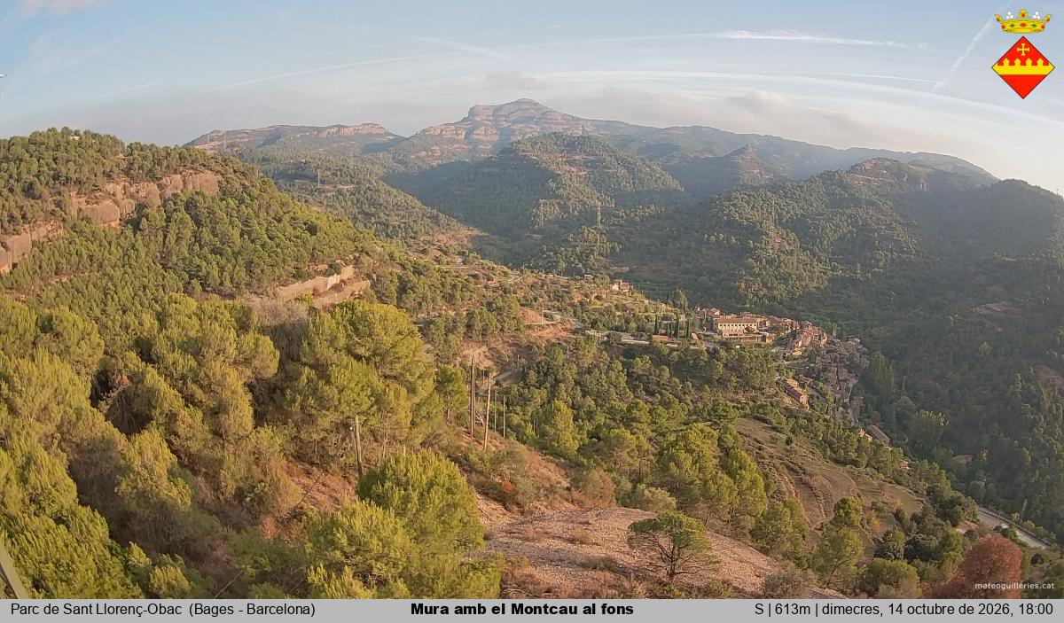 Mura amb el Montcau al fons