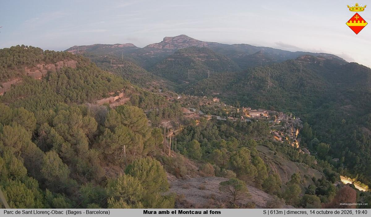 Mura amb el Montcau al fons