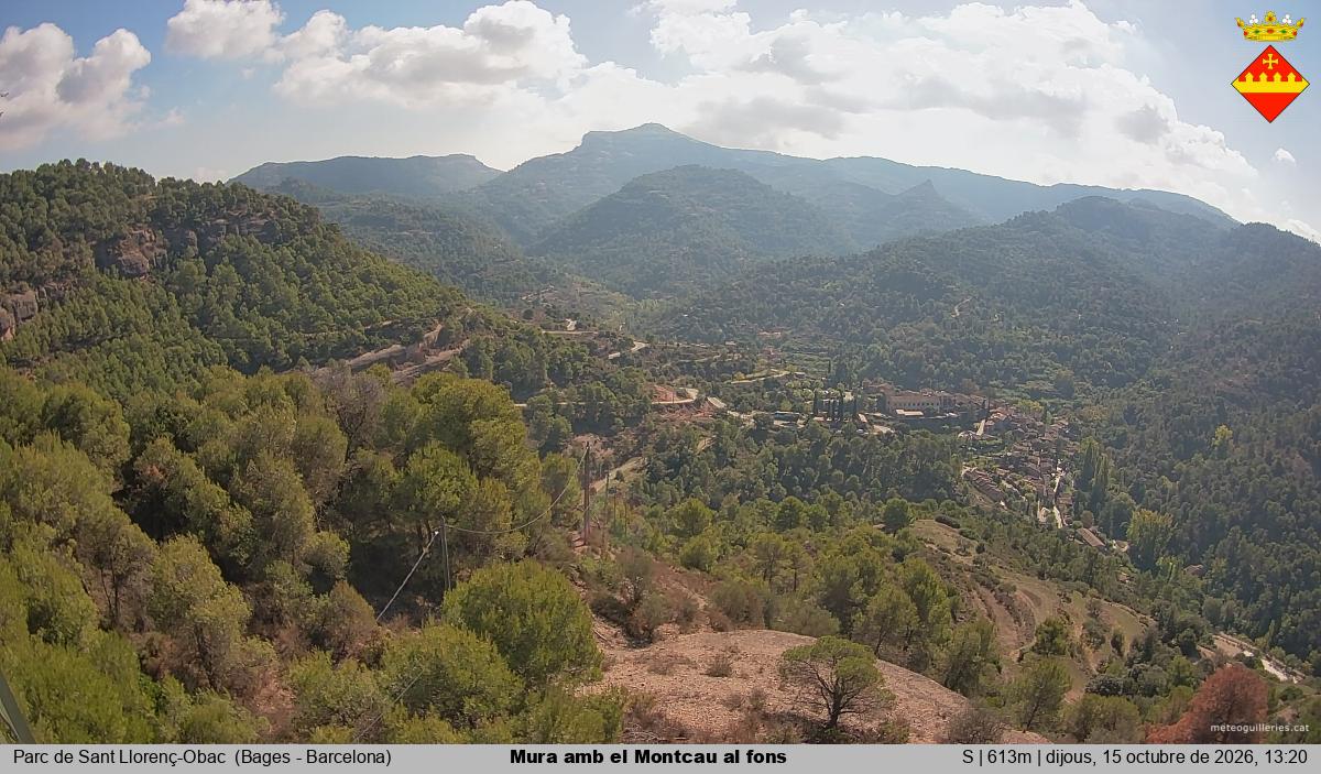 Mura amb el Montcau al fons