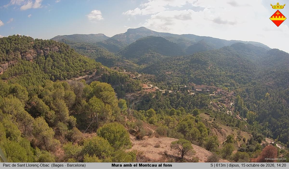 Mura amb el Montcau al fons