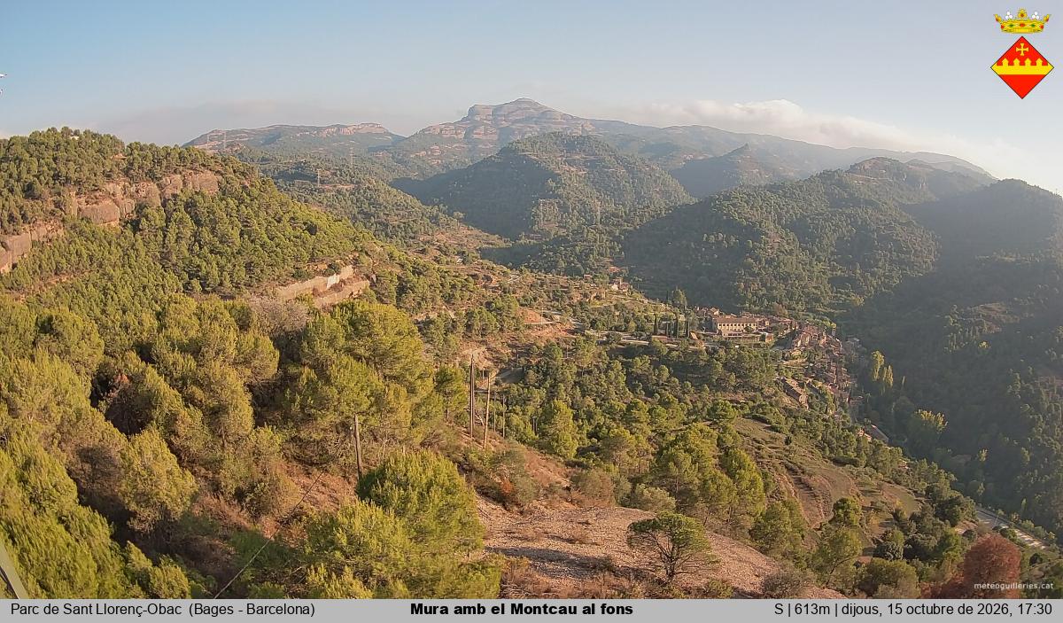 Mura amb el Montcau al fons
