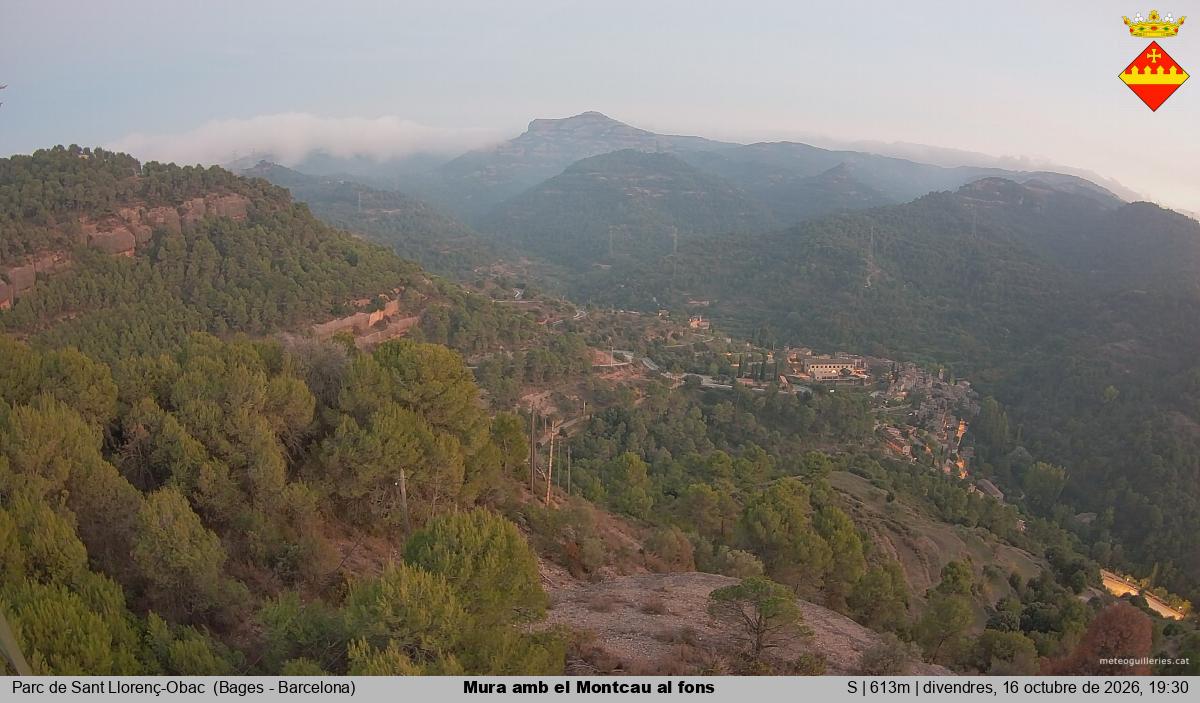 Mura amb el Montcau al fons