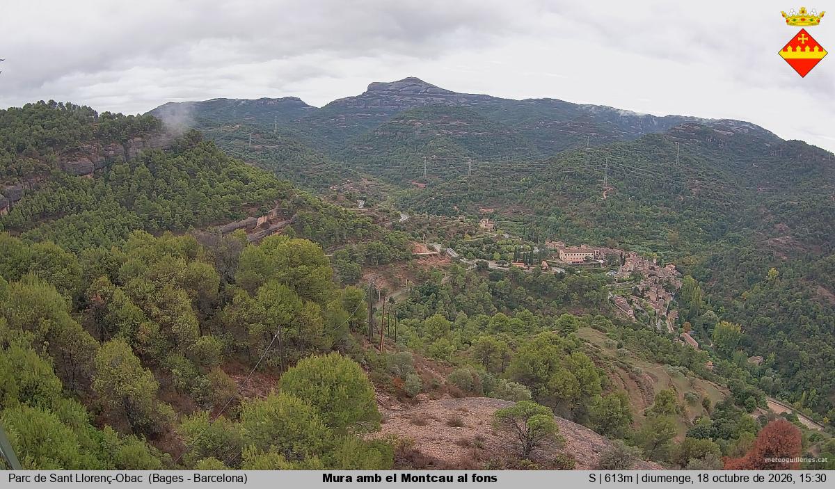 Mura amb el Montcau al fons
