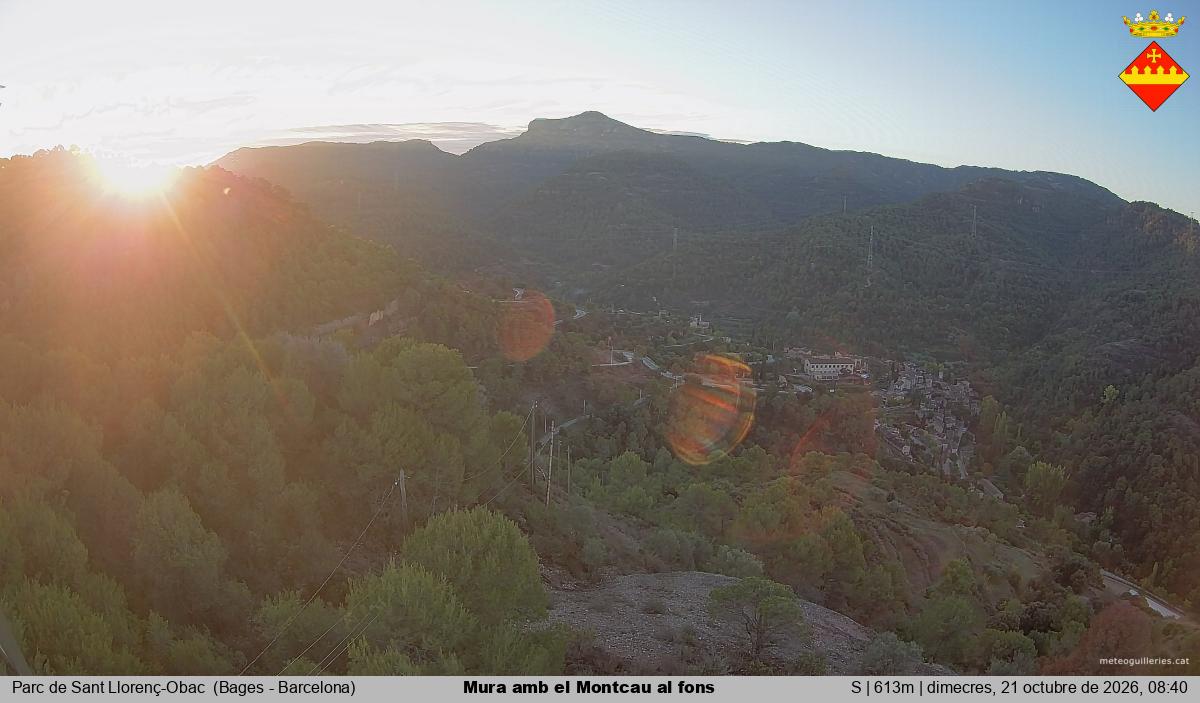 Mura amb el Montcau al fons
