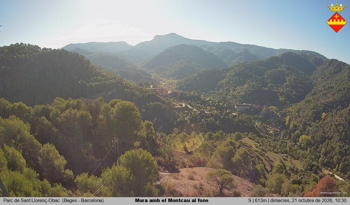 Mura amb el Montcau al fons