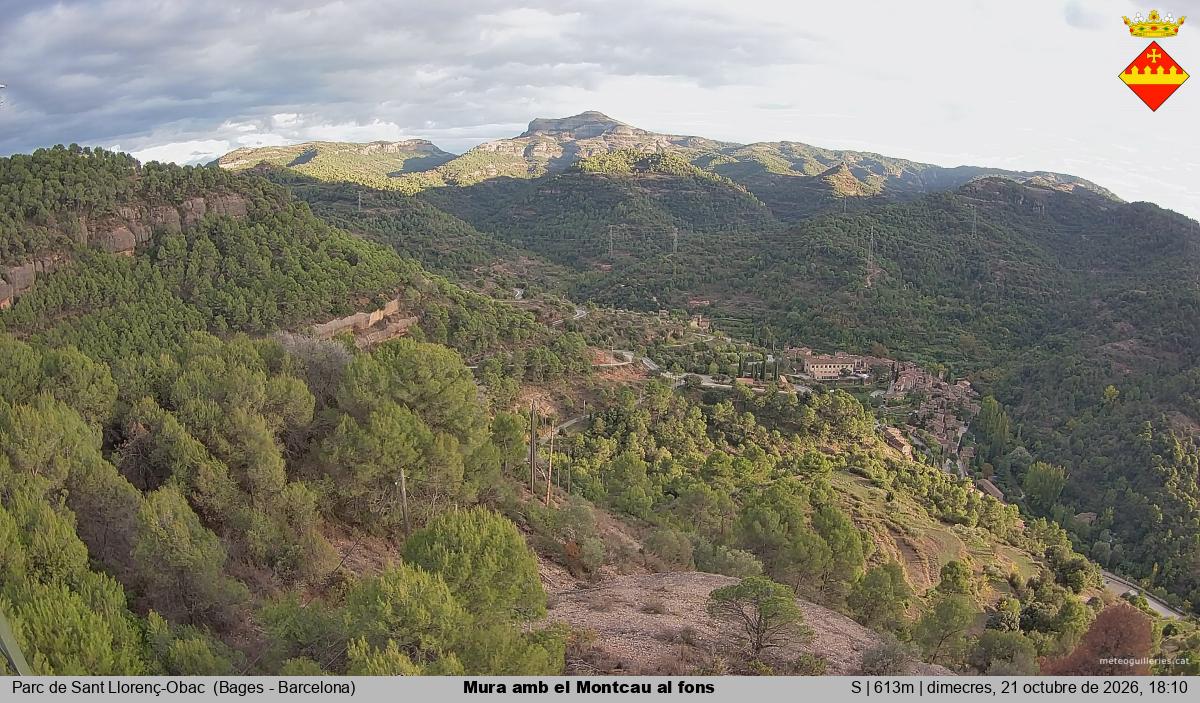 Mura amb el Montcau al fons