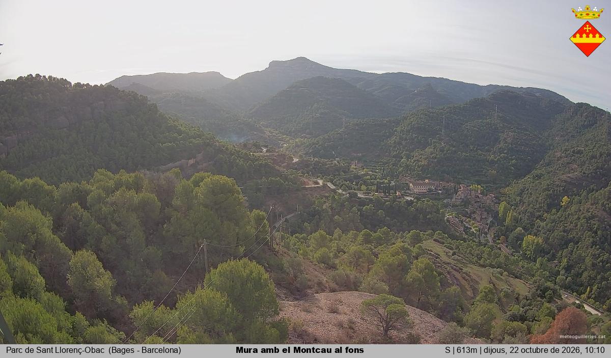 Mura amb el Montcau al fons