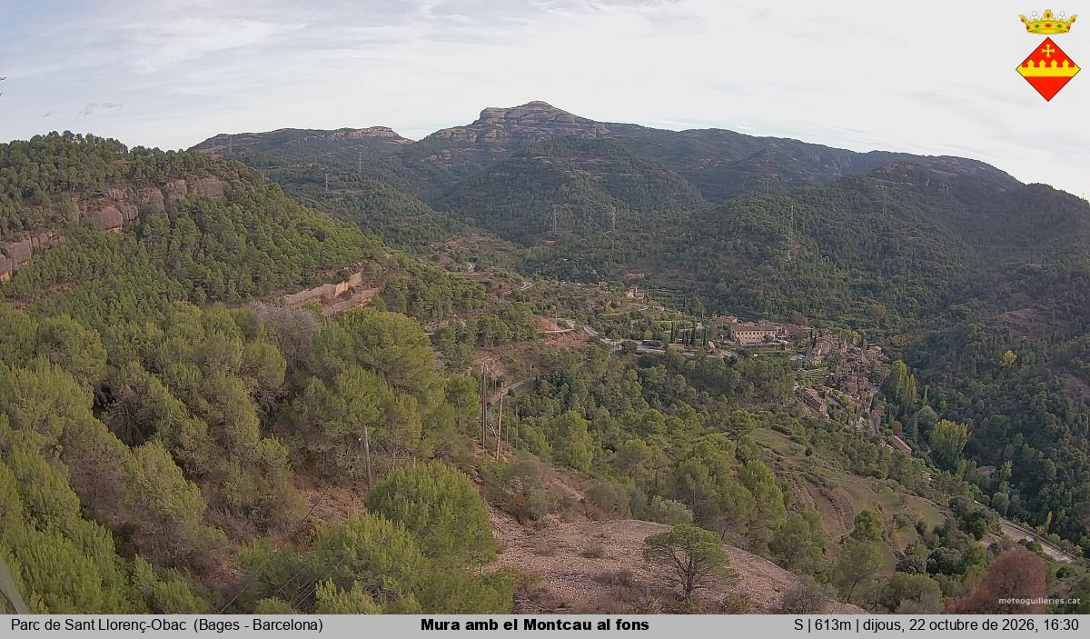 Mura amb el Montcau al fons