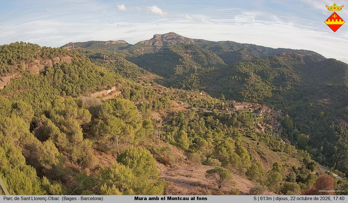 Mura amb el Montcau al fons