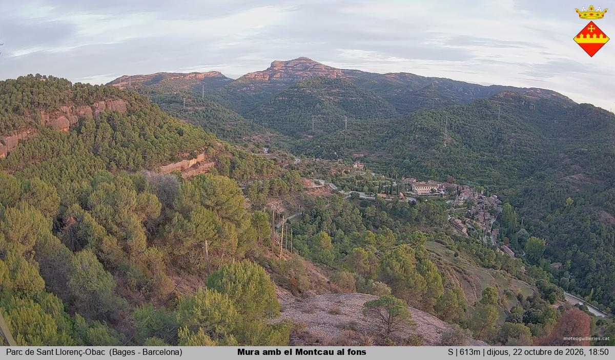 Mura amb el Montcau al fons