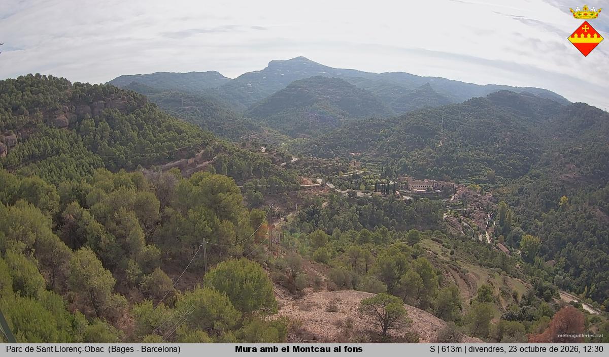 Mura amb el Montcau al fons
