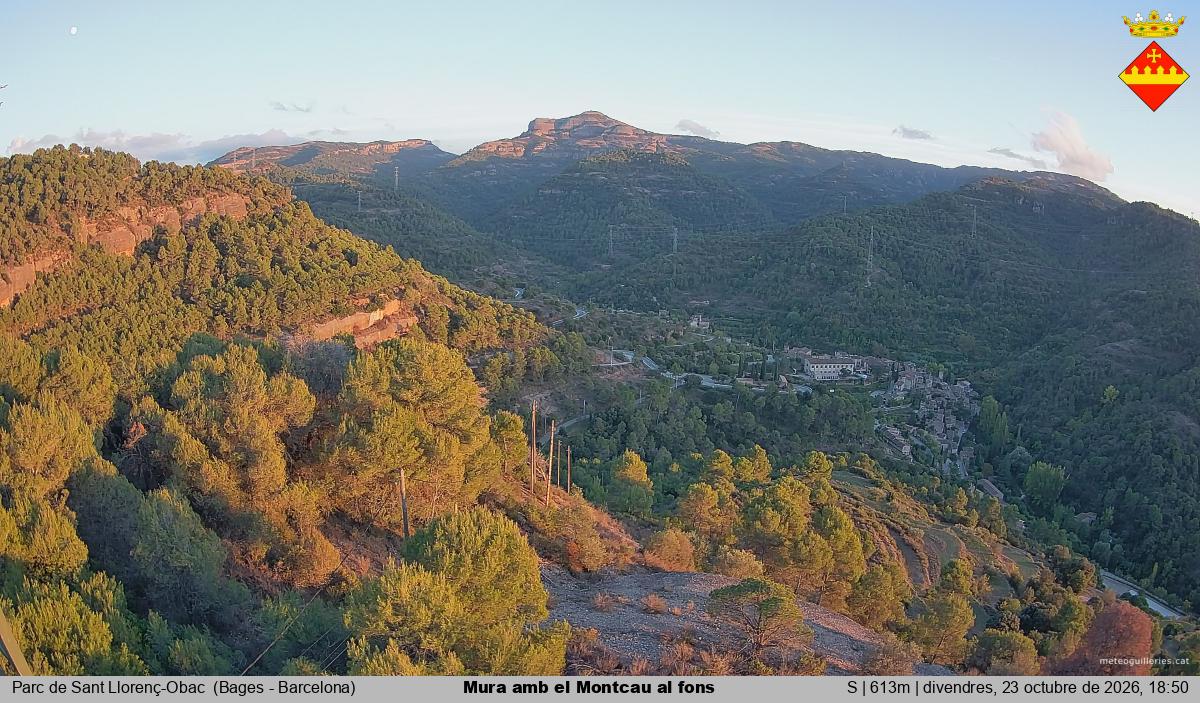 Mura amb el Montcau al fons