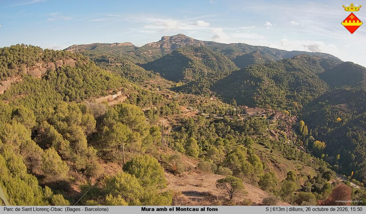 Mura amb el Montcau al fons