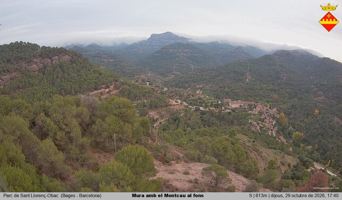 Mura amb el Montcau al fons