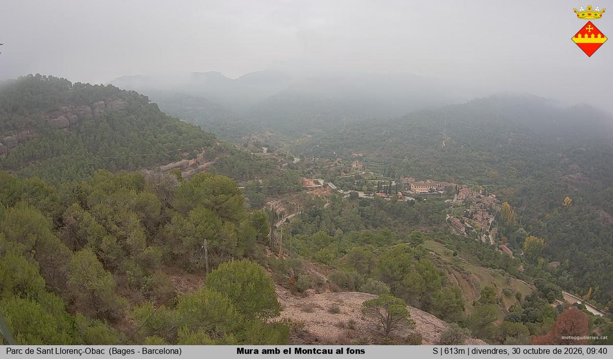 Mura amb el Montcau al fons