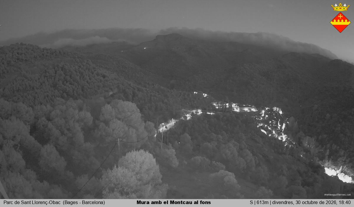 Mura amb el Montcau al fons