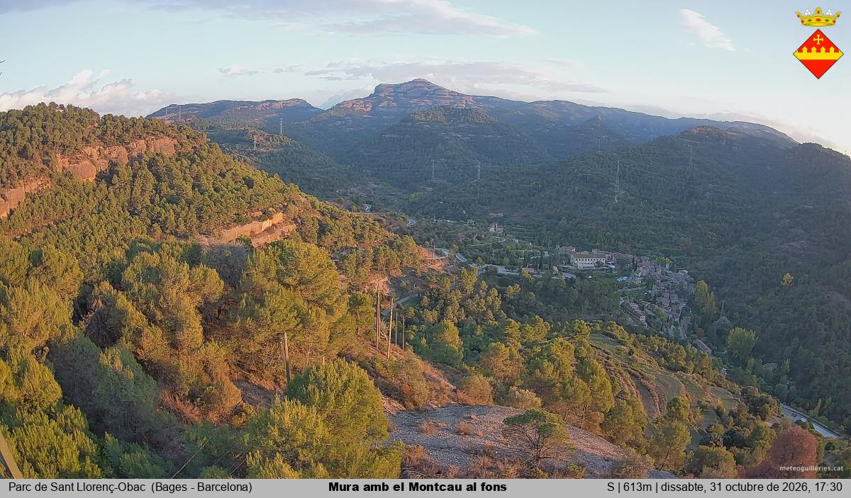 Mura amb el Montcau al fons