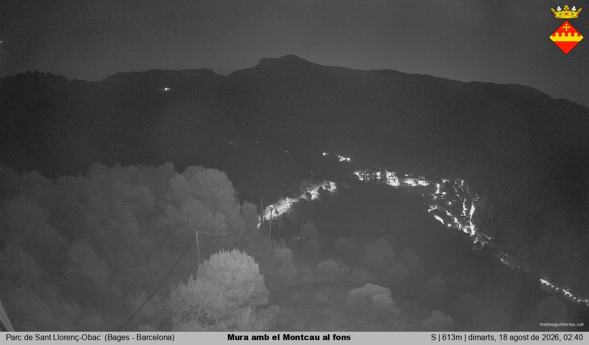 Mura amb el Montcau al fons