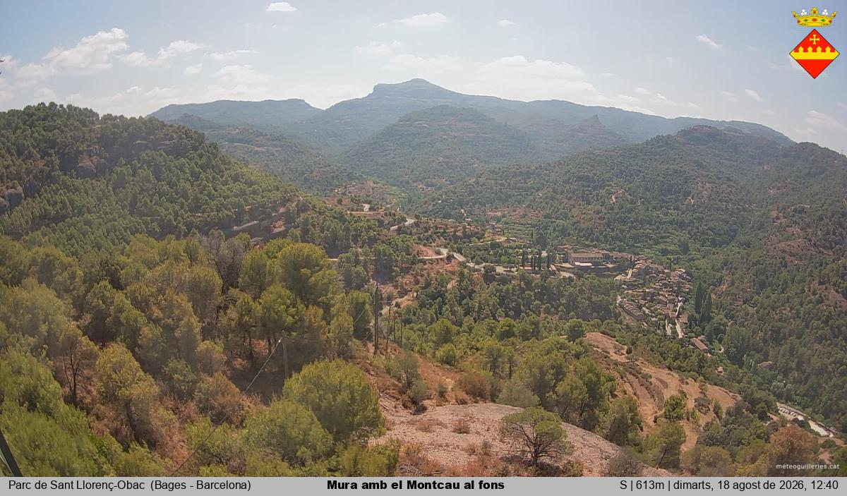 Mura amb el Montcau al fons