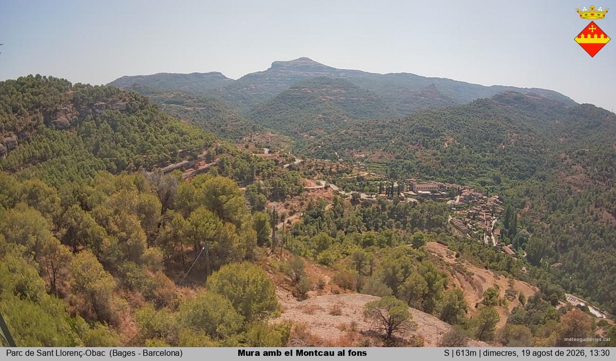Mura amb el Montcau al fons