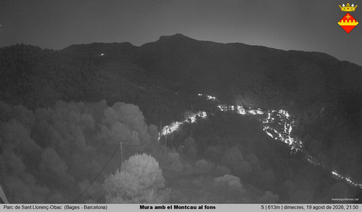 Mura amb el Montcau al fons
