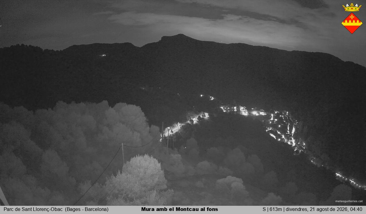Mura amb el Montcau al fons