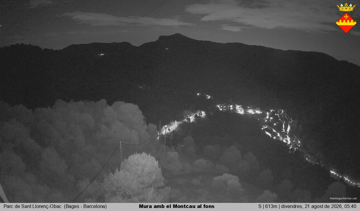 Mura amb el Montcau al fons